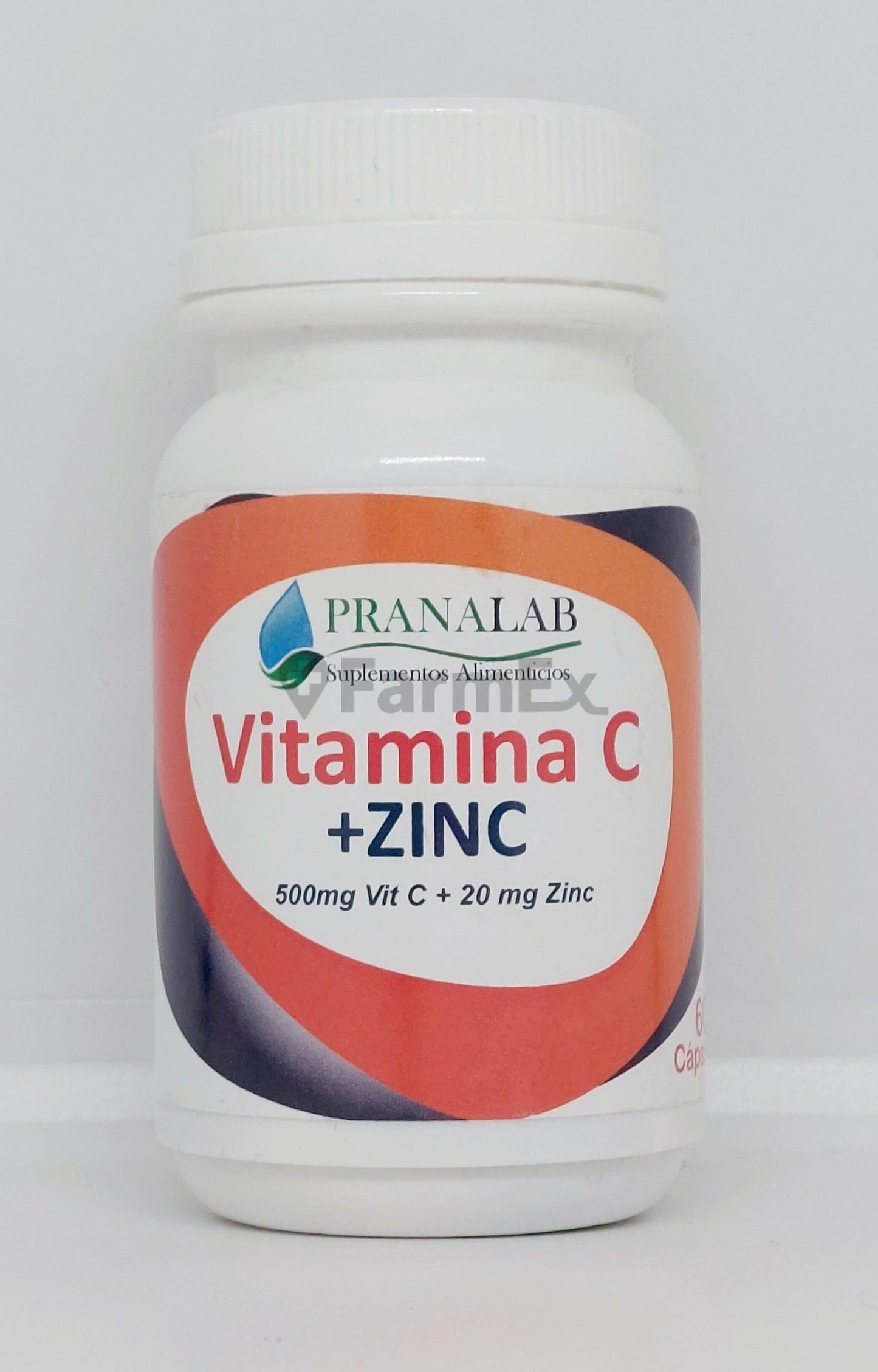 Vitamina C 500 mg + Zinc 20 mg x 60 cáps Farmex-Fonasa-Persistente 