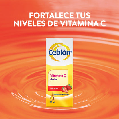 Vitamina C Cebión Gotas, sabor a Fresa x 30 ml Farmex-Fonasa-Persistente 