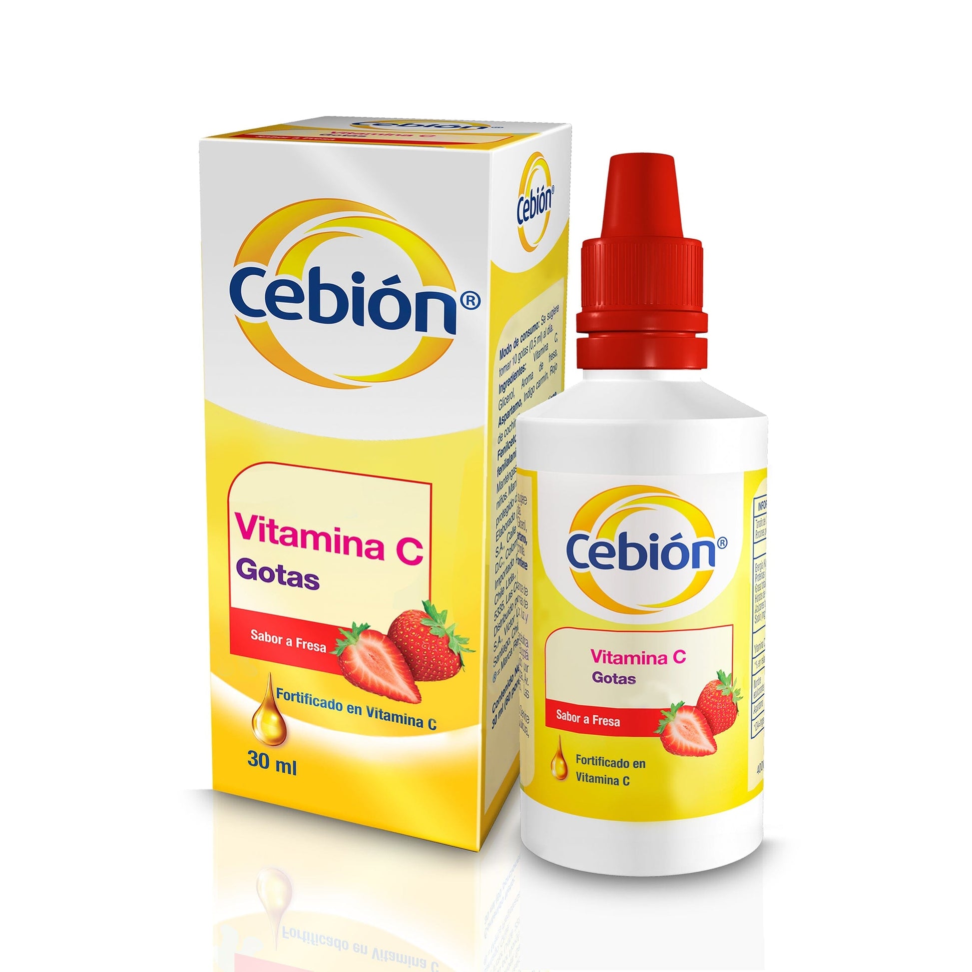 Vitamina C Cebión Gotas, sabor a Fresa x 30 ml Farmex-Pluxee-Persistente 
