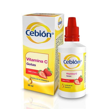 Vitamina C Cebión Gotas, sabor a Fresa x 30 ml Farmex-Pluxee-Persistente 