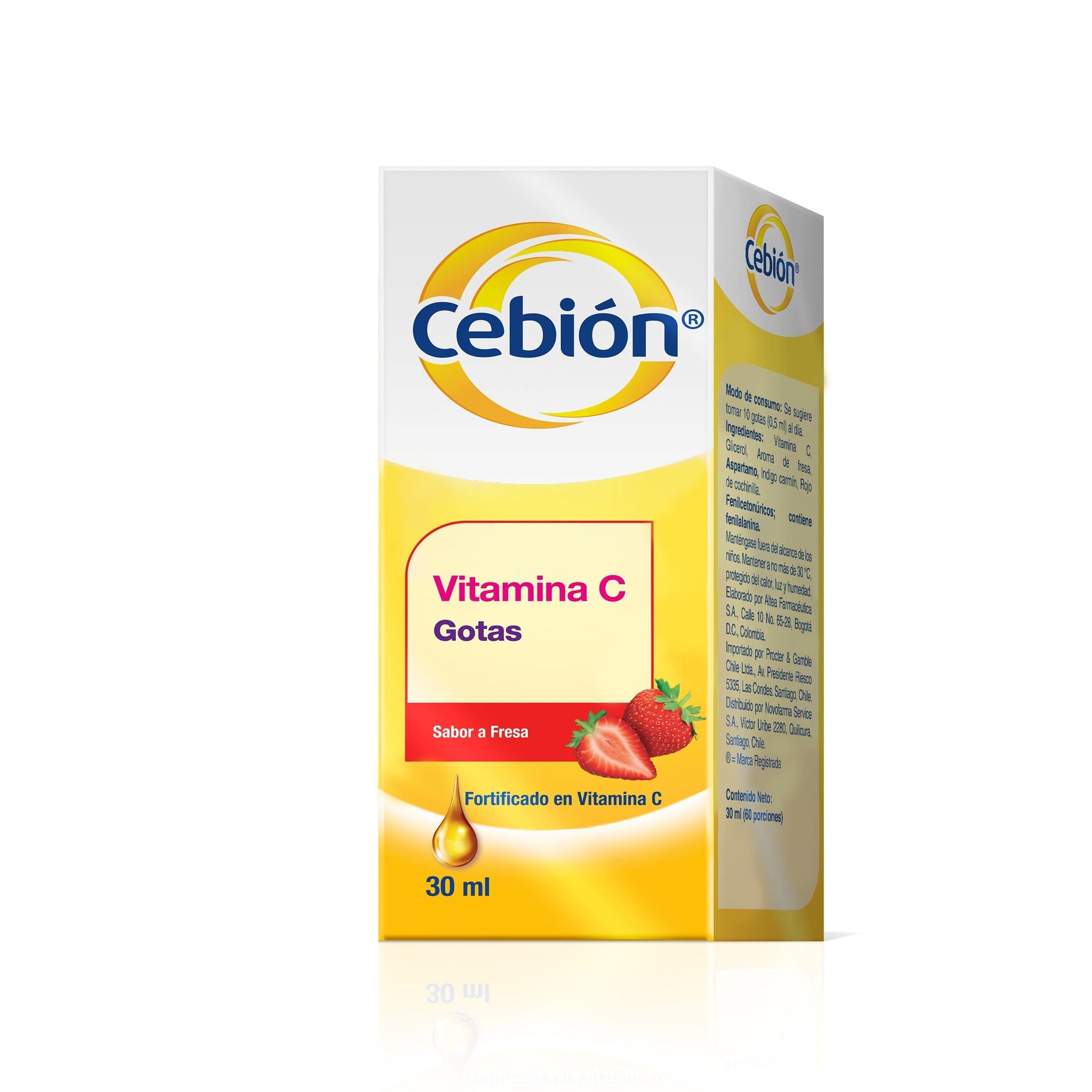 Vitamina C Cebión Gotas, sabor a Fresa x 30 ml Farmex-Pluxee-Persistente 