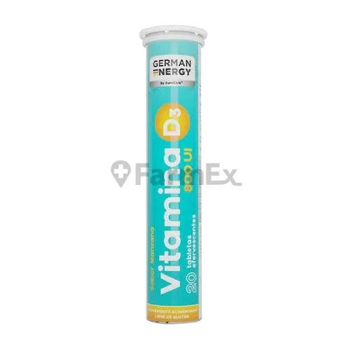 Vitamina D3 800 U.I. x 20 tabletas efervescentes.
