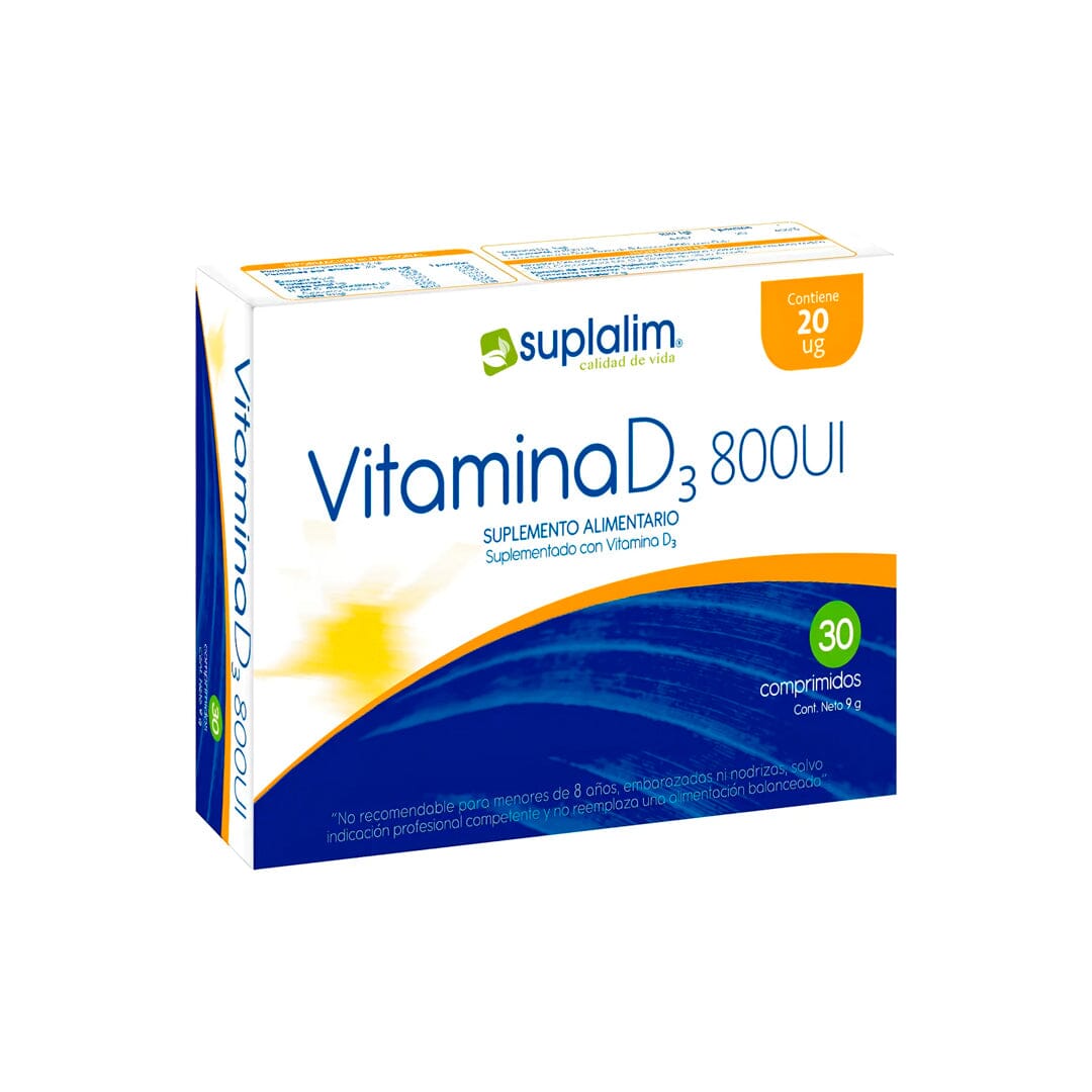 Vitamina D3 800 UI x 30 comprimidos.