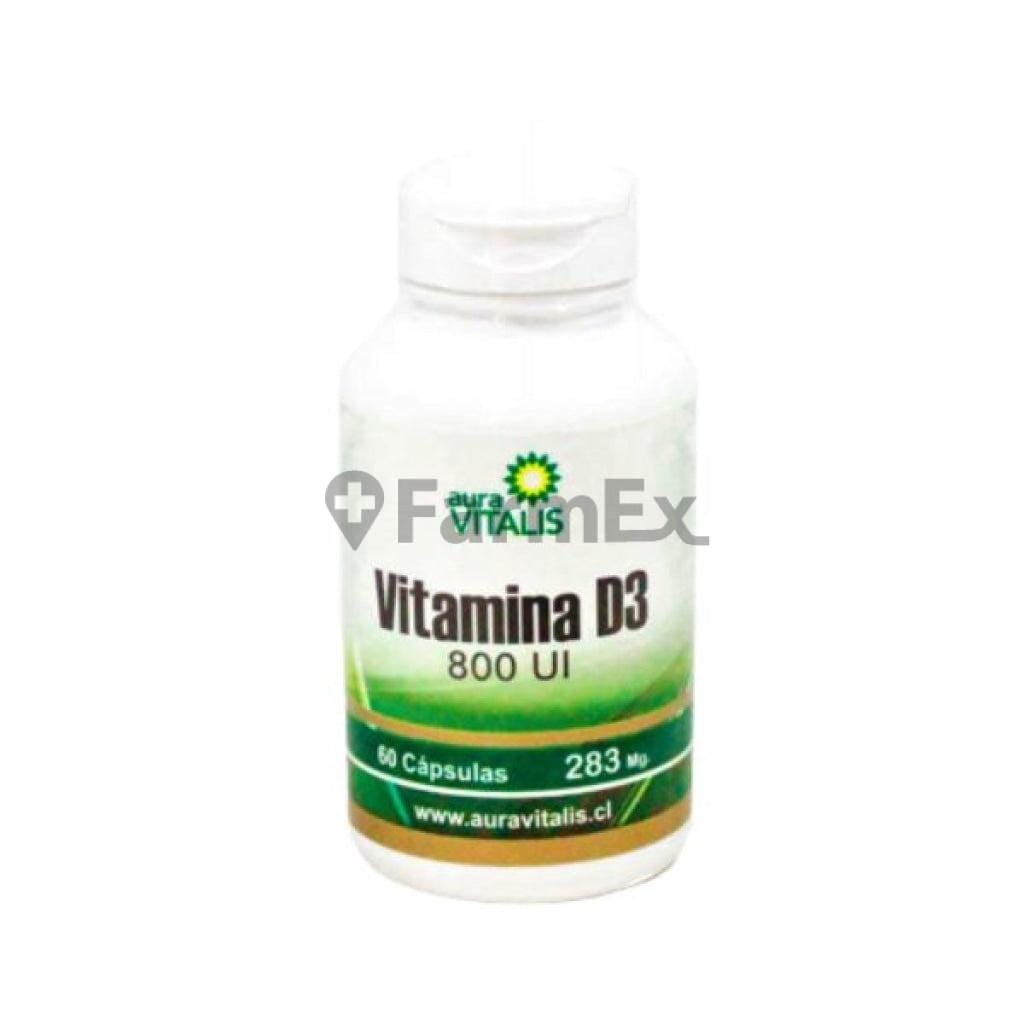 Vitamina D3 800 UI x 60 cápsulas Farmex-Fonasa-Persistente 