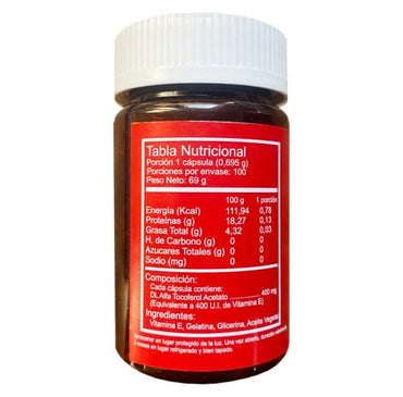VITAMINA E 400 UI x 100 CÁPSULAS Farmex-Fonasa-Persistente 