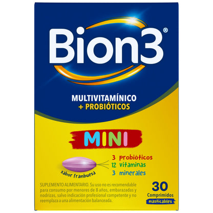 Vitaminas Bion3 Mini por 30 Comprimido Masticable Farmex-VidaTres-Persistente 