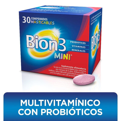 Vitaminas Bion3 Mini por 30 Comprimido Masticable