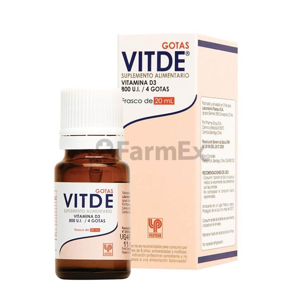 Vitde Gotas 800 UI x 20 mL Farmex-VidaTres-Persistente 