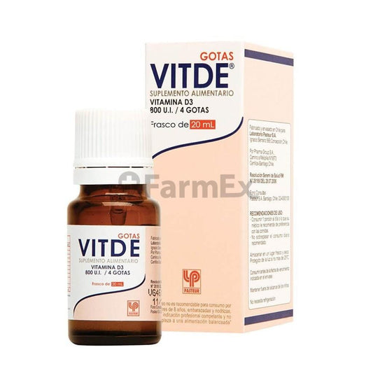 Vitde Gotas 800 UI x 20 mL Farmex-VidaTres-Persistente 