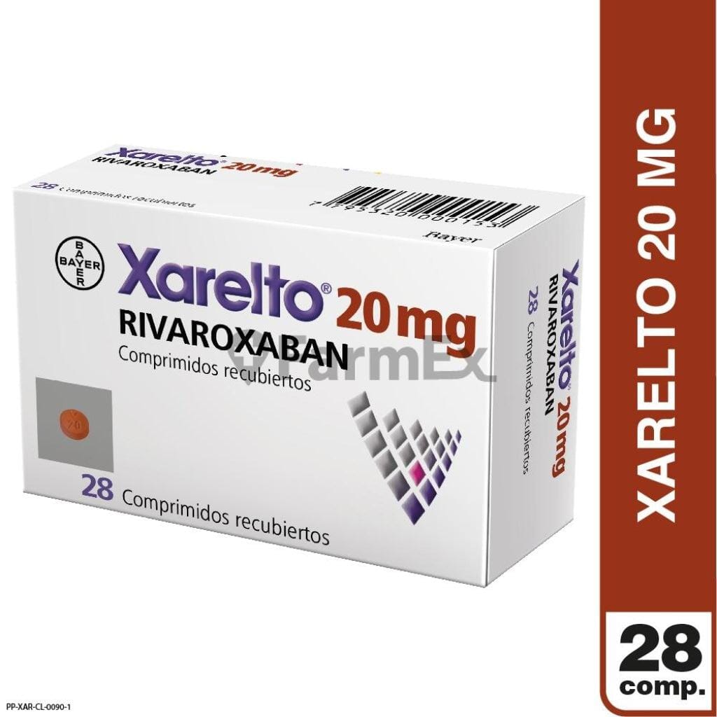 Xarelto 20 mg x 28 comprimidos. Farmex-Yapp-Seguro-Guia 