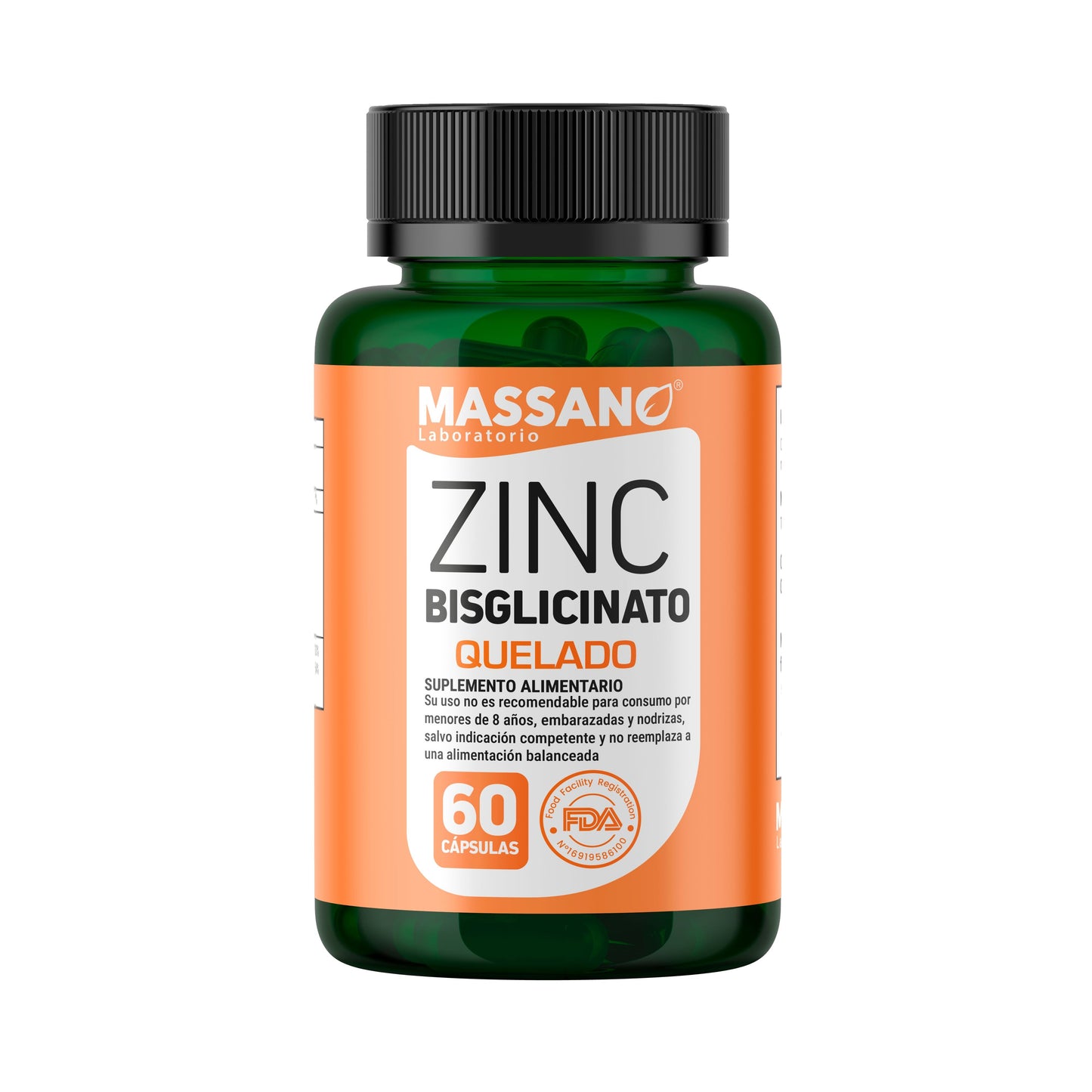 Zinc blisglicinato quelado x 60 cápsulas.