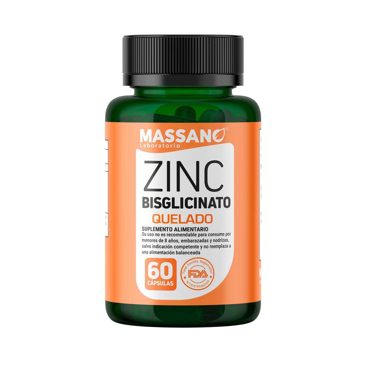 Zinc blisglicinato quelado x 60 cápsulas.