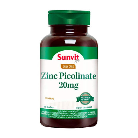 Zinc picolinate 20 mg x 60 tabletas