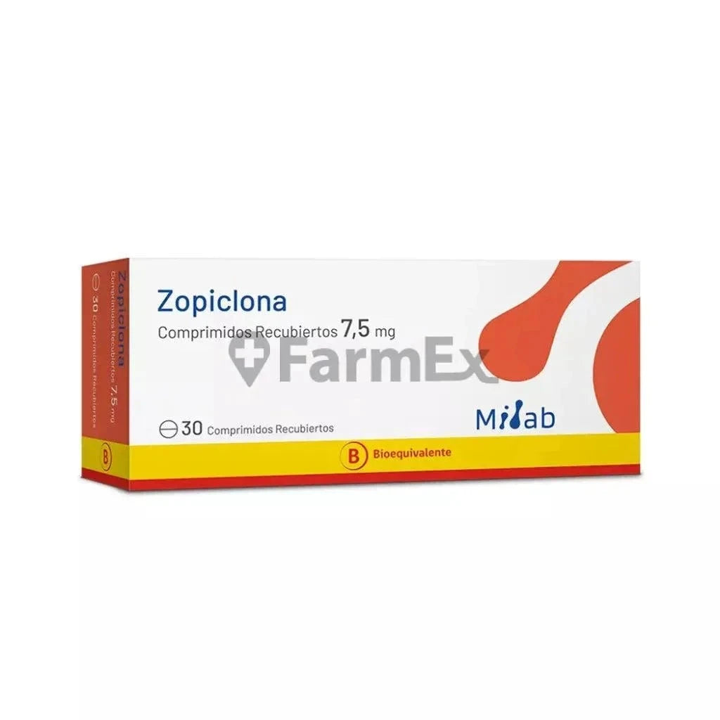 Zopiclona 7,5 mg x 30 comprimidos. Farmex-Yapp-Programa-Boleta 