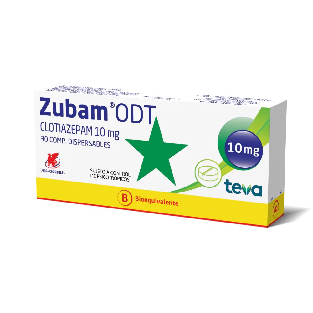 Zubam ODT 10 mg x 30 comprimidos (Venta Solo en Sucursal) Farmex-Chile Salud-Persistente 