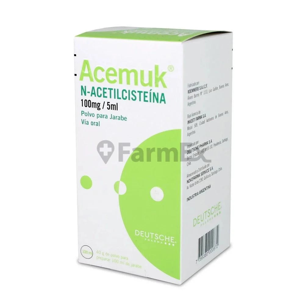 Acemuk Polvo para Jarabe 100 mg / 5 mL x 100 mL Deutsche 