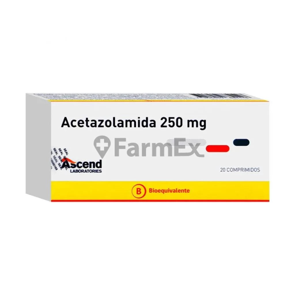 Acetazolamida 250 mg x 20 comprimidos ASCEND 