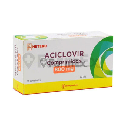 Aciclovir 800 mg x 30 comp (Hetero) (Ley Cenabast) HETERO 
