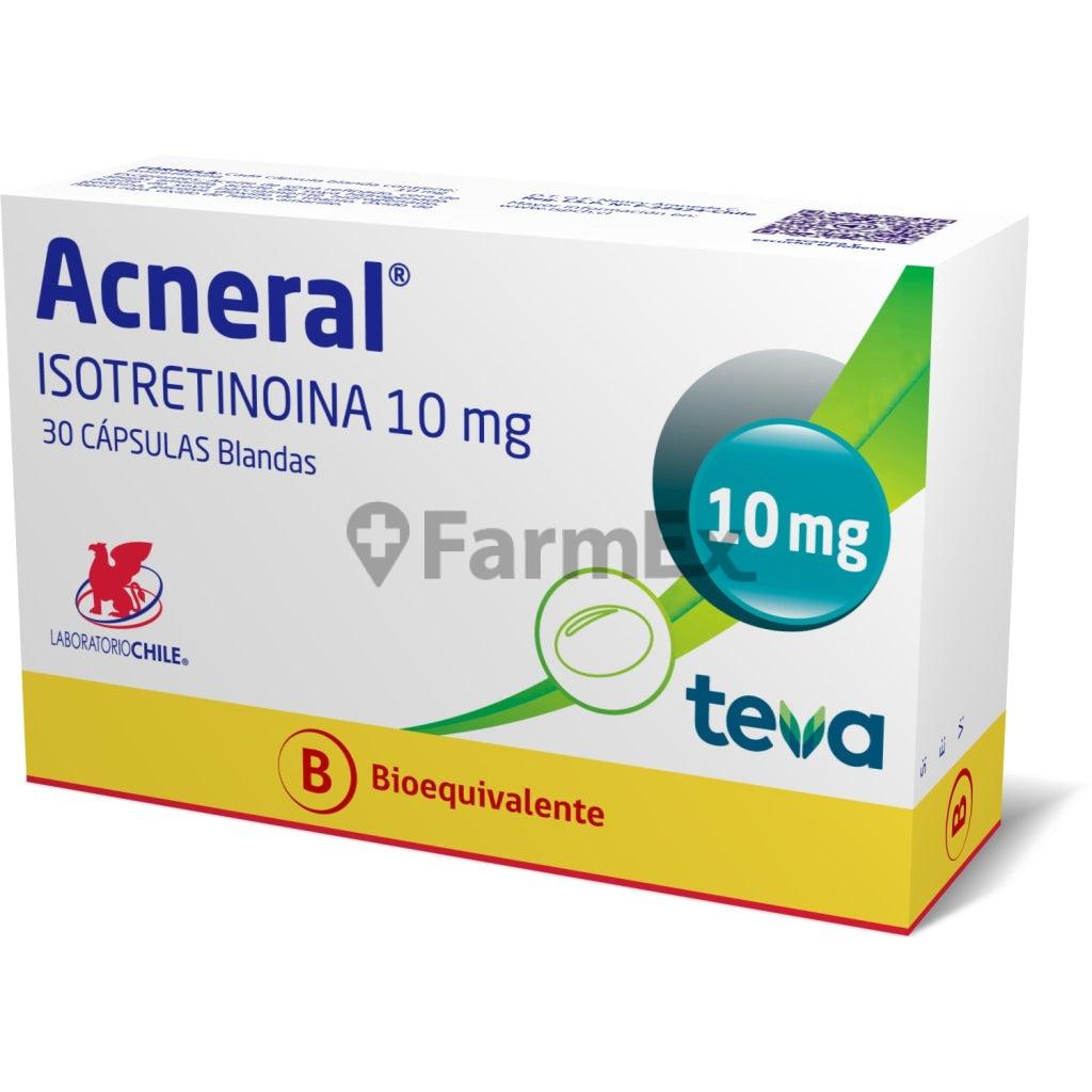 Acneral 10 mg x 30 "Cápsulas Blandas" "Ley Cenabast" LAB. CHILE 
