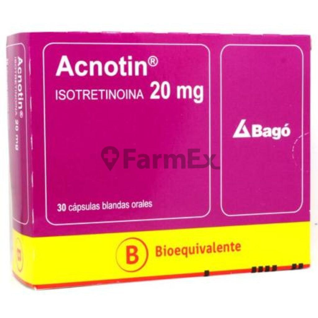 Acnotin 20 mg x 30 capsulas (Presentar Receta) BAGO 
