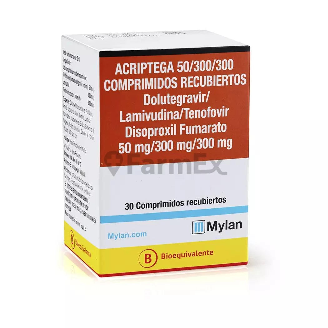 Acriptega 50 / 300 / 300 mg x 30 comprimidos Mylan 