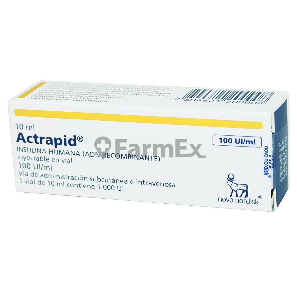 Actrapid Sol. Inyectable 100 UI / ml x 10 ml "Ley Cenabast" NOVONORDISK 