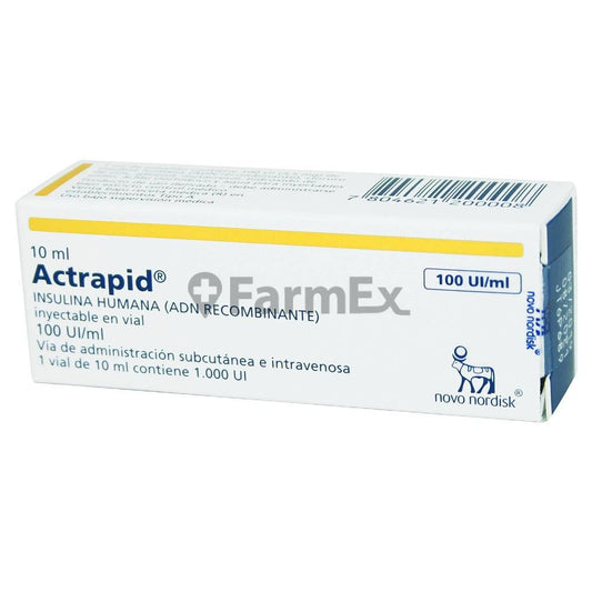 Actrapid Sol. Inyectable 100 UI / ml x 10 ml NOVONORDISK 