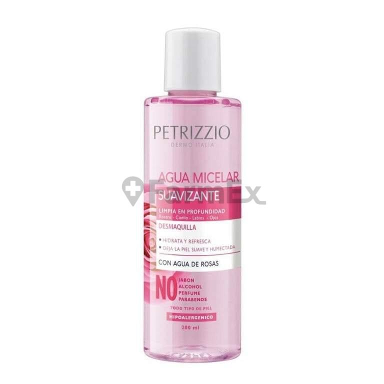 Agua micelar "Suavizante con Agua de rosas" x 200 mL PETRIZZIO 