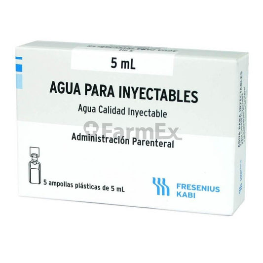 Agua para inyectables x 5 ampollas de 5 mL Fresenius Kabi 