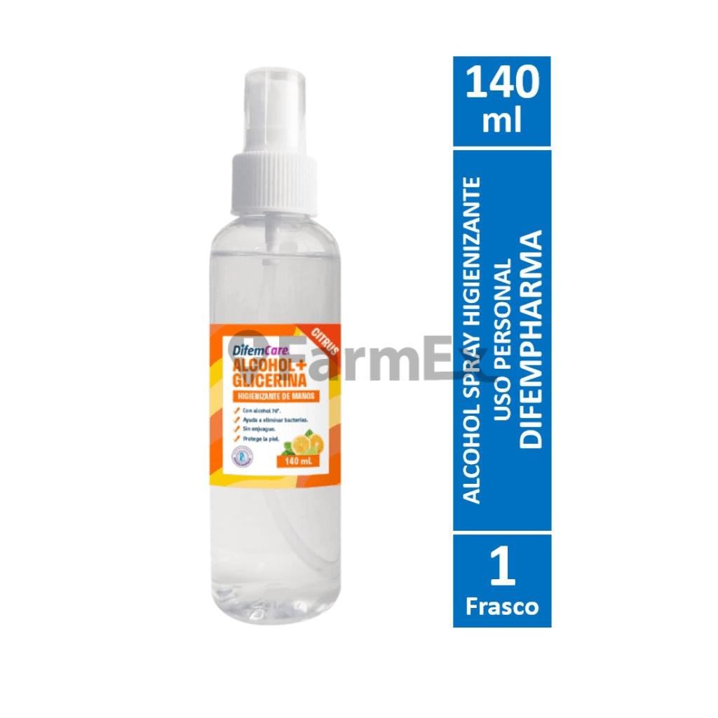 Alcohol + Glicerina "Higienizante de Manos" Citrus x 140 ml DifemCare 