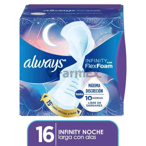 Always Toallas Higienicas Nocturnas "Infinity" x 16 unidades