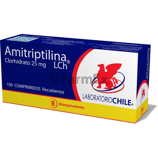 Amitriptilina 25 mg. x 100 Comprimidos LABORATORIO CHILE 