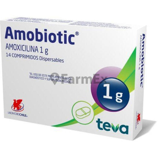 Amobiotic 1 g x 14 comprimidos LAB. CHILE 