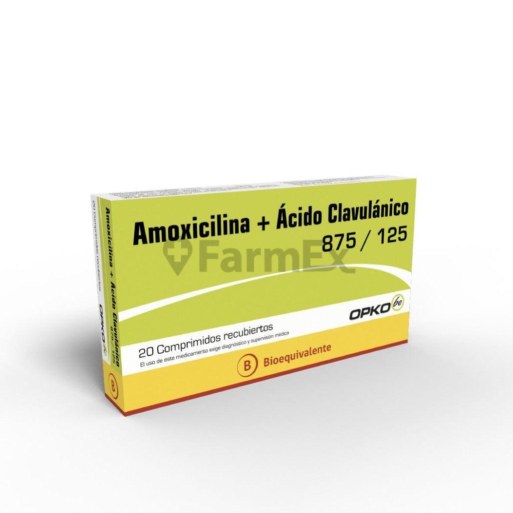 Amoxicilina + Ac. Clavulanico 875 / 125 mg x 20 comprimidos "Ley Cenabast" OPKO 