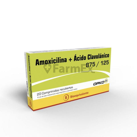 Amoxicilina + Ác. Clavulánico 875 mg / 125 mg x 20 comprimidos "Ley Cenabast"