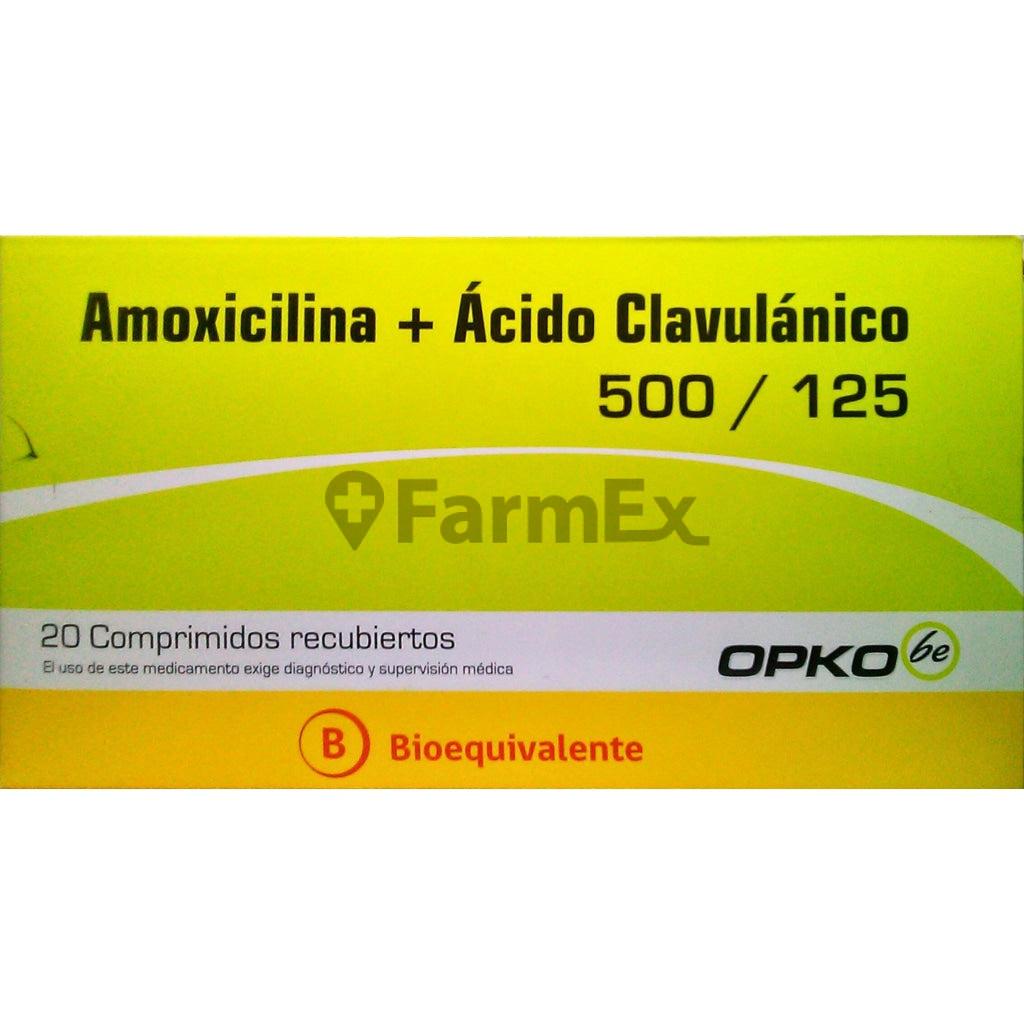 Amoxicilina / Acido Clavulànico 500/125 mg. x 20 Comprimidos OPKO 