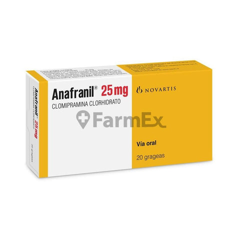 Anafranil 25 mg x 20 grageas "Ley Cenabast"