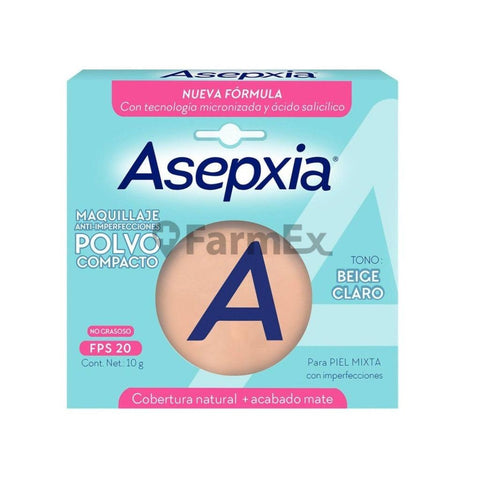 Asepxia Polvo-Compacto "Beige Claro" Anti-Imperf.