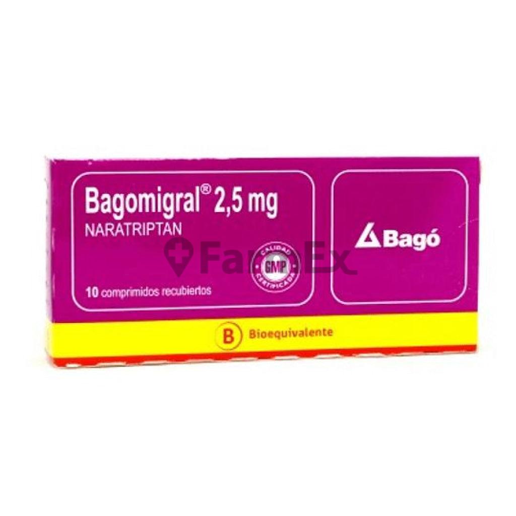 Bagomigral 2,5 mg. x 10 Comprimidos Recubiertos BAGO 