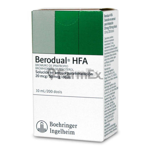 Berodual HFA Aerosol para Inhalación 20 mgc / 50 mcg x 10 ml x 200 dósis "Ley Cenabast"