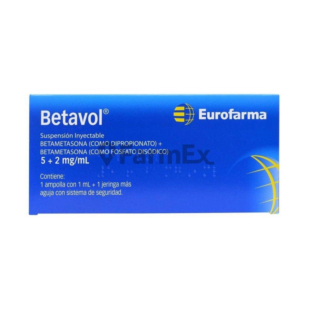 Betavol Ampolla 5 +2 mg / ml x 1 ml "1 ampolla + 1 jeringa" (Debe Presentar Receta) EUROFARMA 