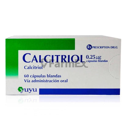 Calcitriol 0.25 mcg x 60 capsulas "Ley Cenabast" Yuyu Pharma 