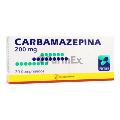 Carbamazepina 200 mg x 20 comprimidos