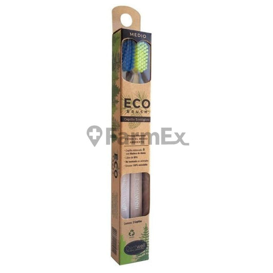 Cepillo dental ecológico Medio "Eco Brush" x 2 unidades Dentwell 