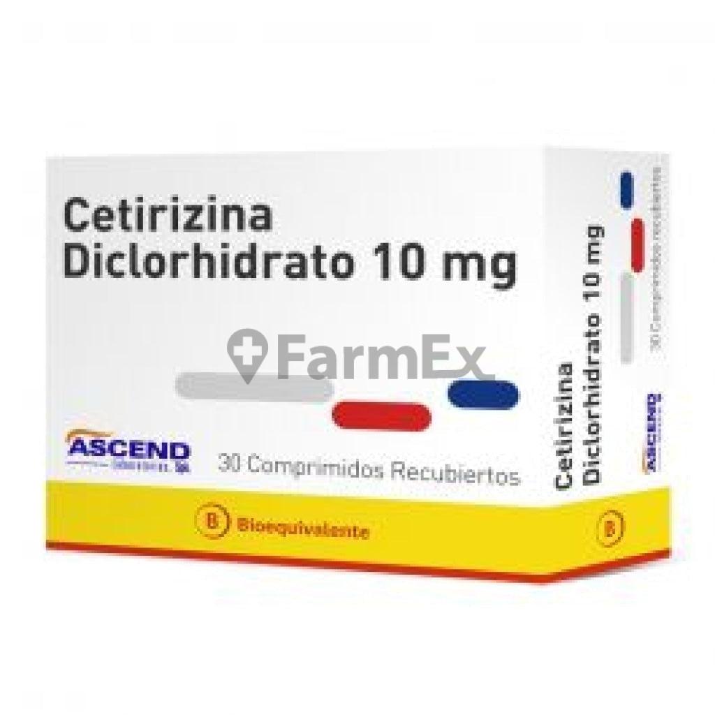 Cetirizina Diclorhidrato 10 mg x 30 comprimidos ASCEND 