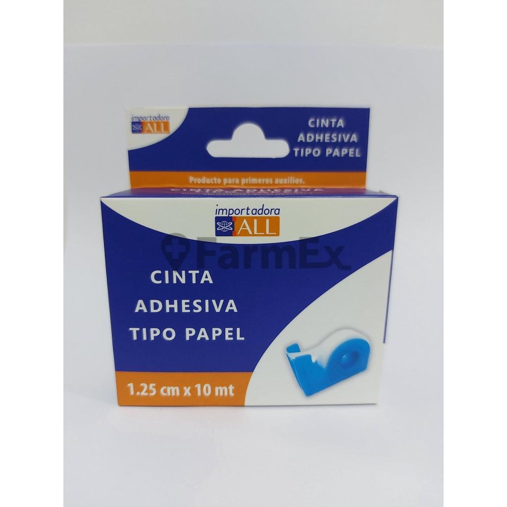 Cinta Adhesiva Tipo Papel con Dispensador 1,25 cm x 10 m Importadora All 