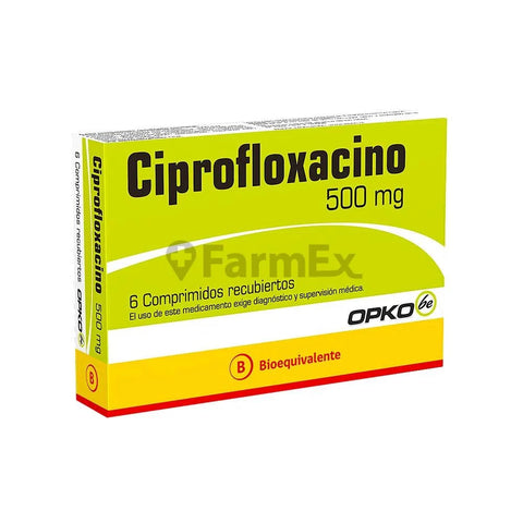 Ciprofloxacino 500 mg x 6 comprimidos