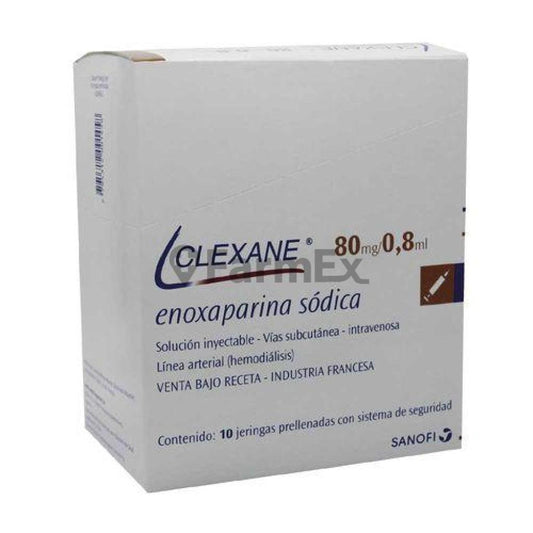 Clexane 80 mg / 0.8 ml x 10 Jeringas prellenadas "Ley Cenabast" SANOFI 