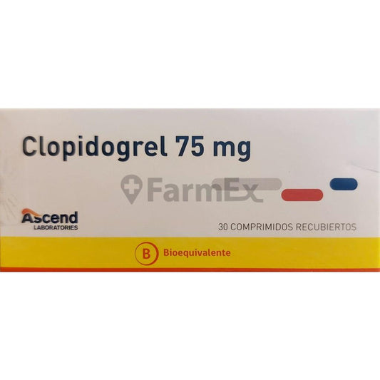 Clopidogrel 75 mg x 30 comprimidos ASCEND 