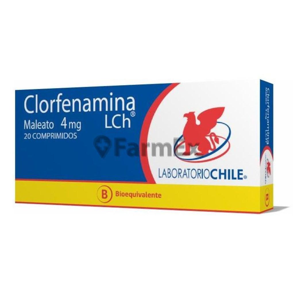 Clorfenamina 4 mg. x 20 Comprimidos ( BE ) LABORATORIO CHILE 